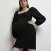 Black maternity bodycon mini dress