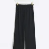 Black maternity crop wide leg trousers