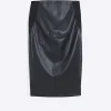 Black maternity faux leather mix pencil skirt