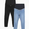 Black maternity skinny jeans multipack