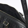 Black medium embossed RI monogram travel bag