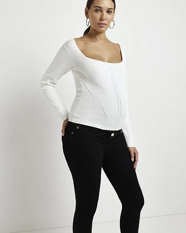 Black Molly mid rise maternity skinny jeans