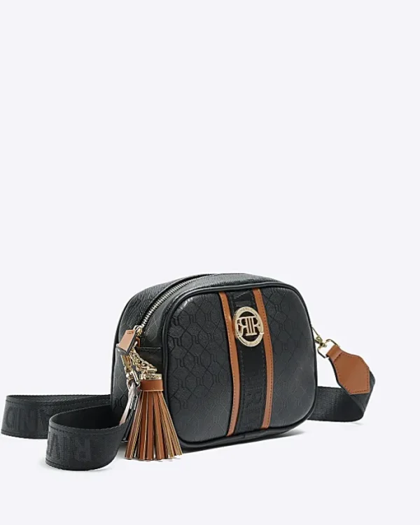 Black monogram cross body bag