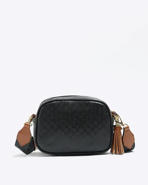 Black monogram cross body bag