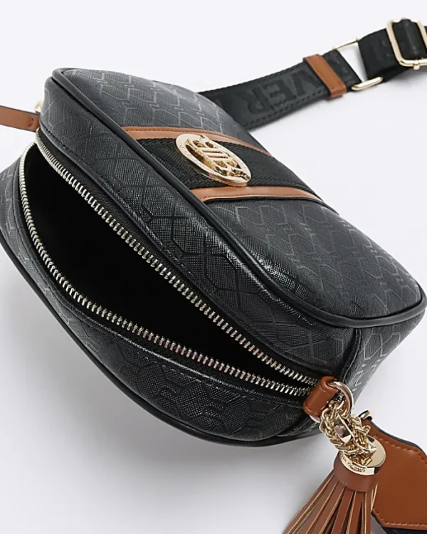 Black monogram cross body bag