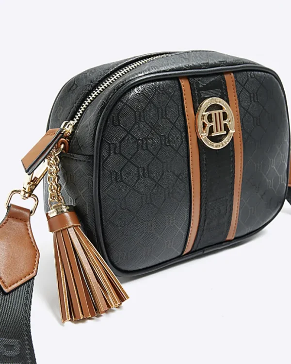 Black monogram cross body bag