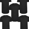 Black multipack of 5 curve hem t-shirts