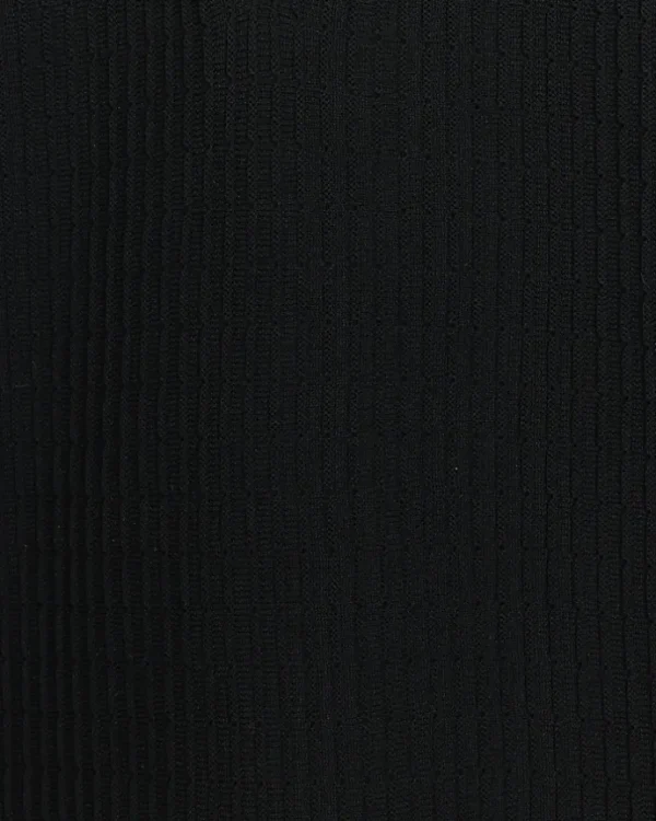 Black muscle fit knitted half zip polo