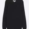 Black muscle fit rib jumper