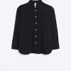 Black oversized shirt with linen