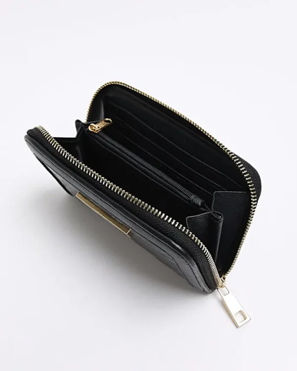 Black patent embossed RI purse