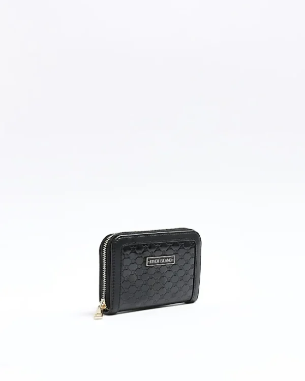 Black patent embossed RI purse