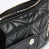 Black quilted phone holder bag