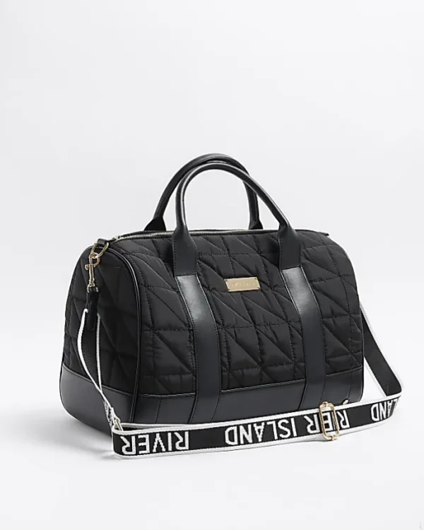 Black quilted travel bag