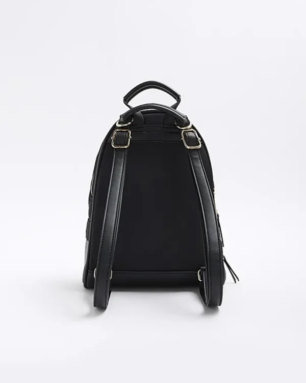 Black Quilted Zip Backpack