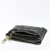 Black quilted zip pouch