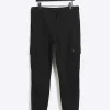 Black regular fit cargo joggers