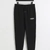 Black regular fit graphic joggers