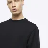 Black regular fit long sleeve sweatshirt