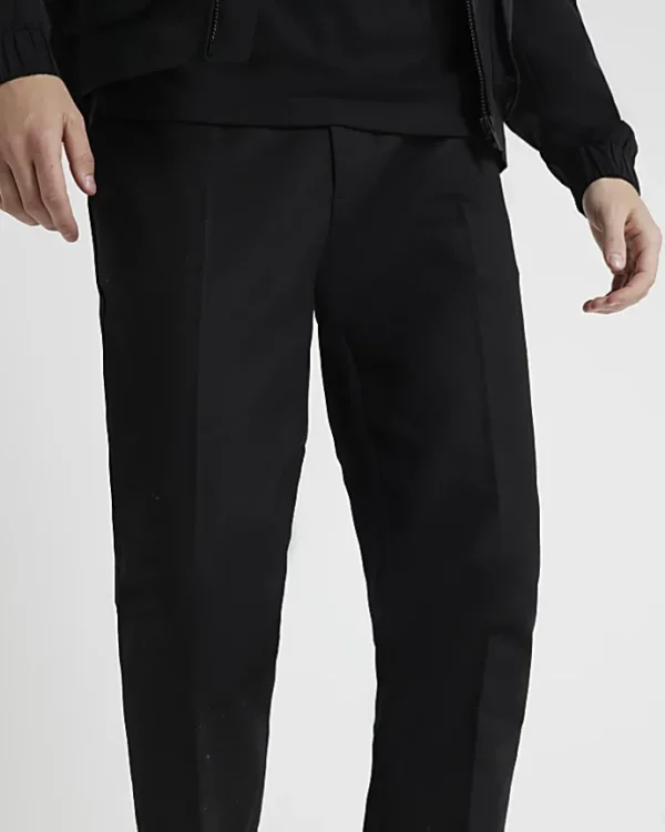 Black regular fit smart chino trousers