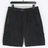 Black regular fit utility cargo shorts