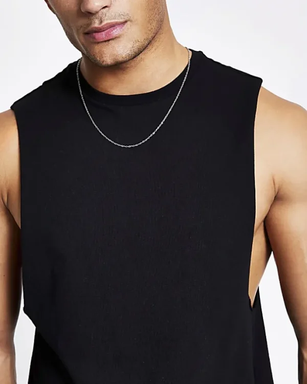 Black regular fit vest