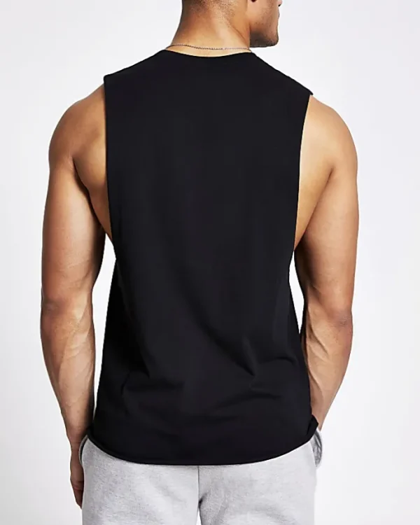 Black regular fit vest