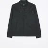 Black regular fit zip up tech shacket