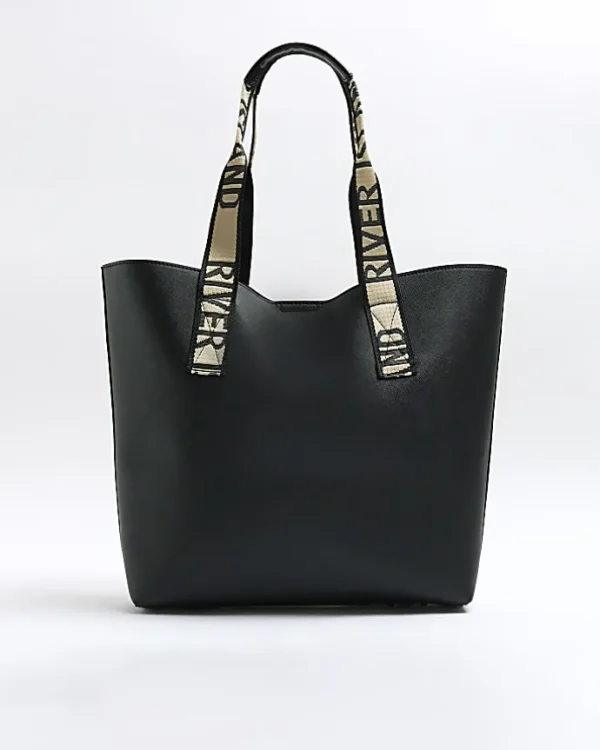 Black RI handle shopper bag