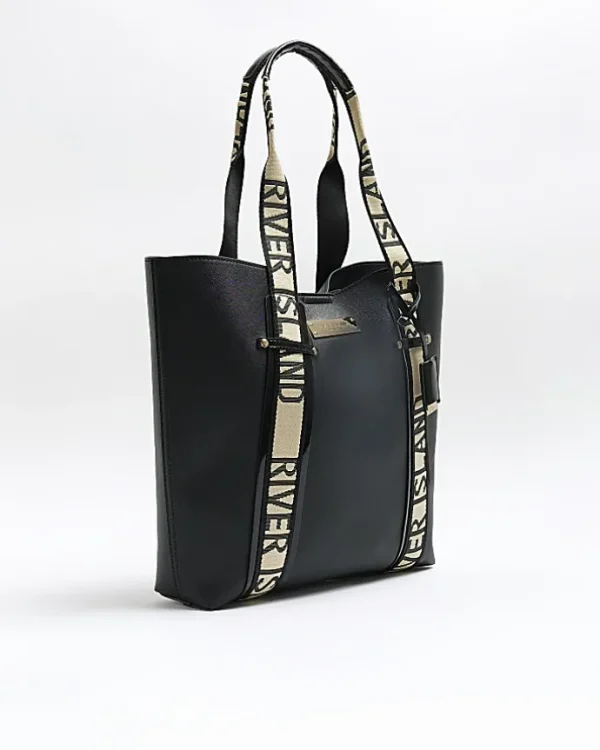 Black RI handle shopper bag