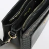 Black RI monogram pouch cross body bag