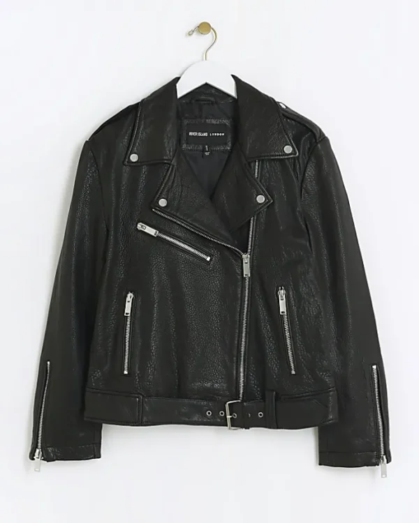 Black RI Studio leather biker jacket