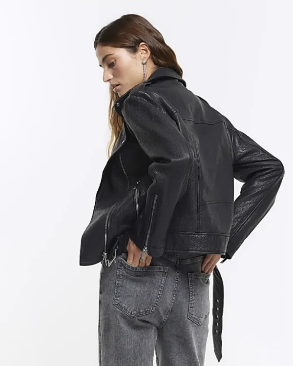 Black RI Studio leather biker jacket