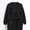 Black sequin sweatshirt mini dress