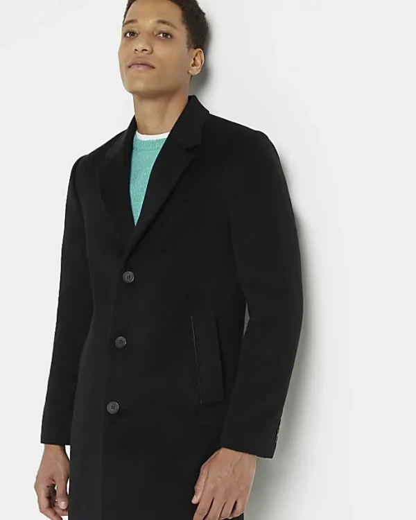 Black single breasted overcoat