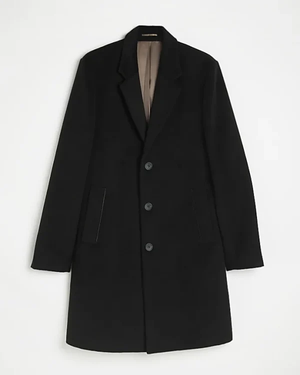 Black single breasted overcoat