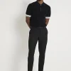 Black skinny fit twill suit trousers