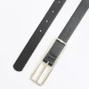 Black slim buckle belt