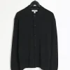 Black slim fit boucle knit cardigan