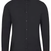 Black slim fit long sleeve shirt