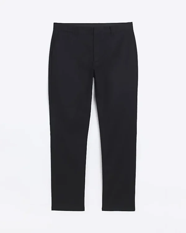 Black slim fit smart chino trousers