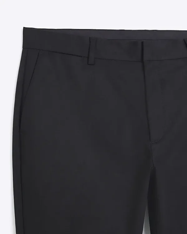 Black slim fit smart chino trousers