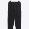 Black slim fit smart techy cargo trousers