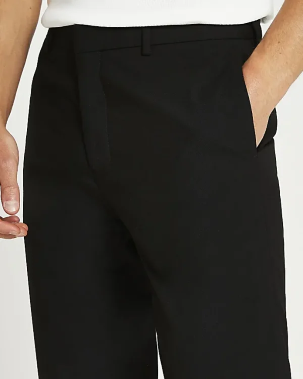 Black slim fit smart trousers