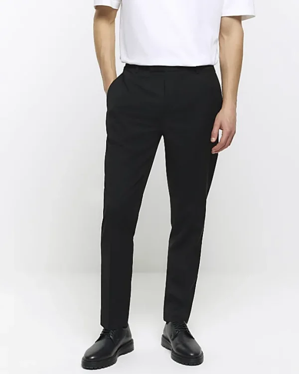 Black slim fit smart trousers