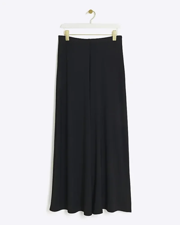 Black Slinky Wide Leg Trousers