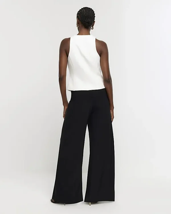 Black Slinky Wide Leg Trousers