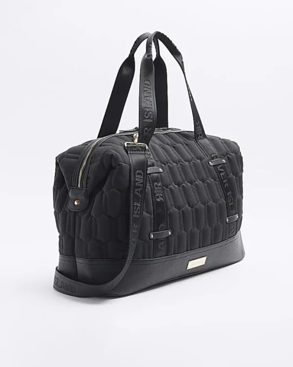 Black Soft Quilted Travel Bag