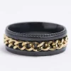 Black stainless steel chain detail ring