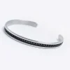 Black stainless steel cuff bracelet